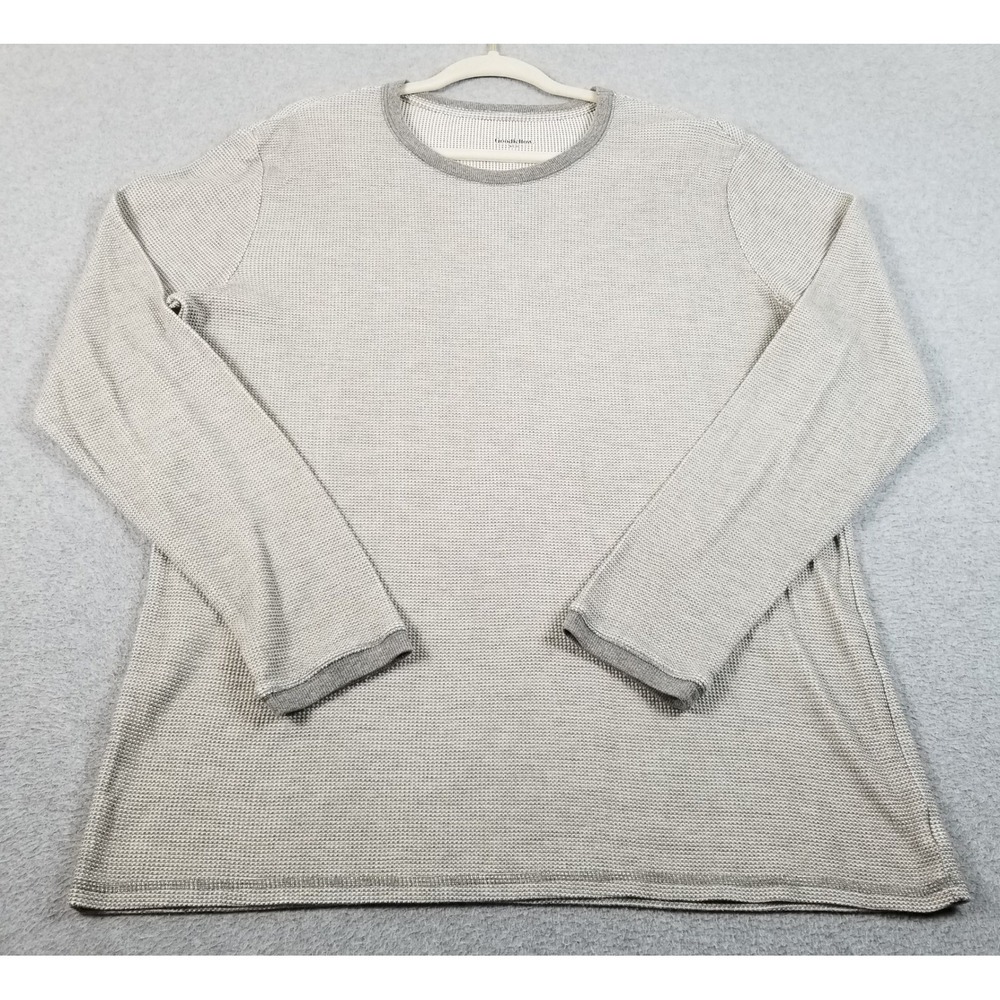 Goodfellow & Co Shirt Mens XXL Gray Waffle Knit Casual Long Sleeves Thermal Tee